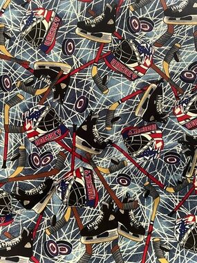 1 yard vintage hockey fabric